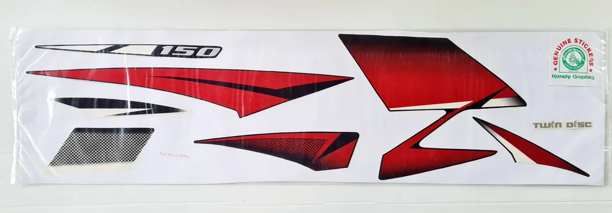 Bajaj Pulsar 150 Dual Disc Black Bike - Red Sticker — PULSAR sticker, Sri Lanka